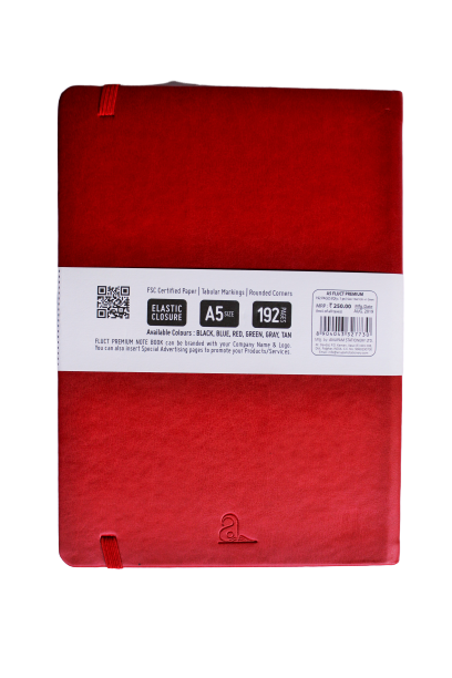 Fluct Notebook by Anupam With Elastic Closure Red A5 192 pages (Dotted-pages)