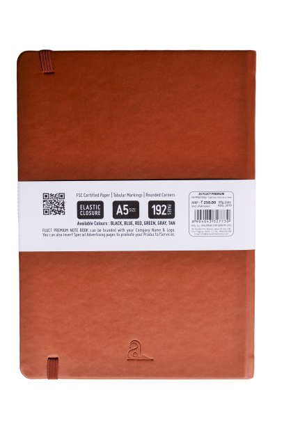 Fluct Notebook by Anupam With Elastic Closure A5 192 pages (Single-Ruled pages)