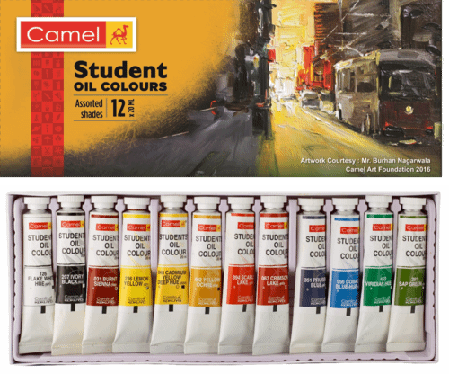 Camel Student Oil Color  – 20ml Tubes, 12 Shades