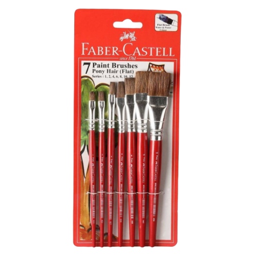 Faber Castell Pony Hair Paint Brushes- Set of 7 (Flat)
