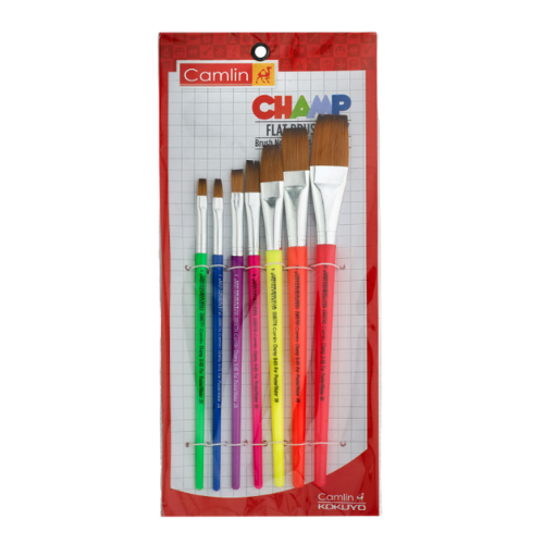 Camlin Champ Brushes- (Flat) Set of 7