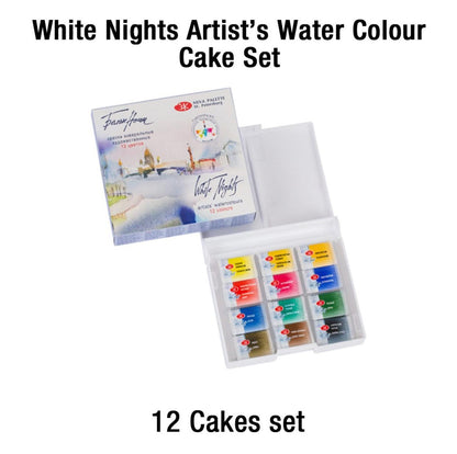 White night watercolor cubes set of 12