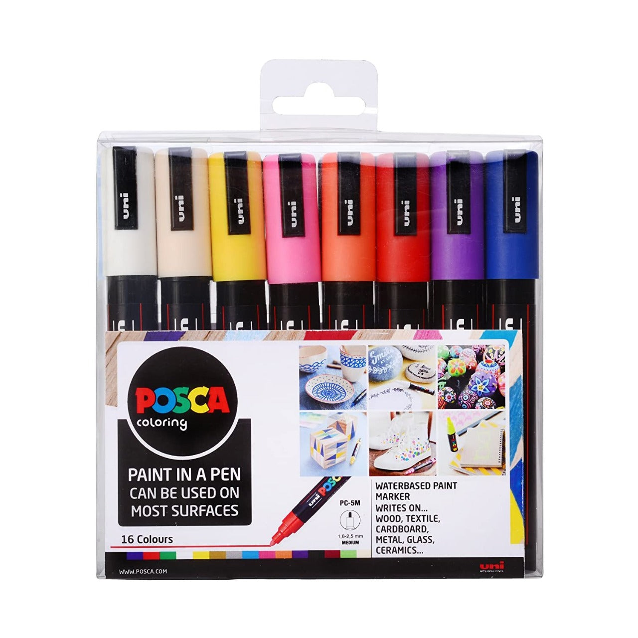 Uni POSCA PC-3M Water-Based Pigment Ink Markers Set of 16