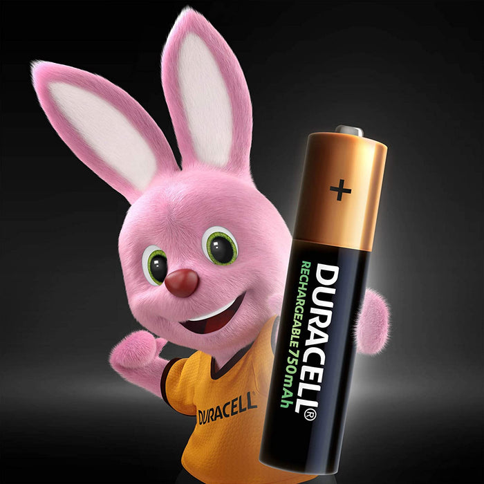 Duracell Rechargeable AAA Batteries 750mAh 4-Pack HR03 DC2400
