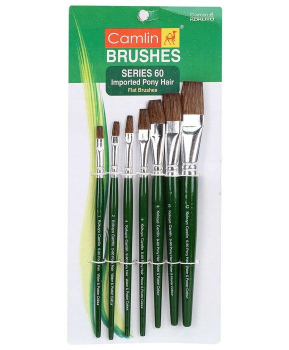 Camlin Kokuyo Paint Brush Series 60(Set of 7, Green)