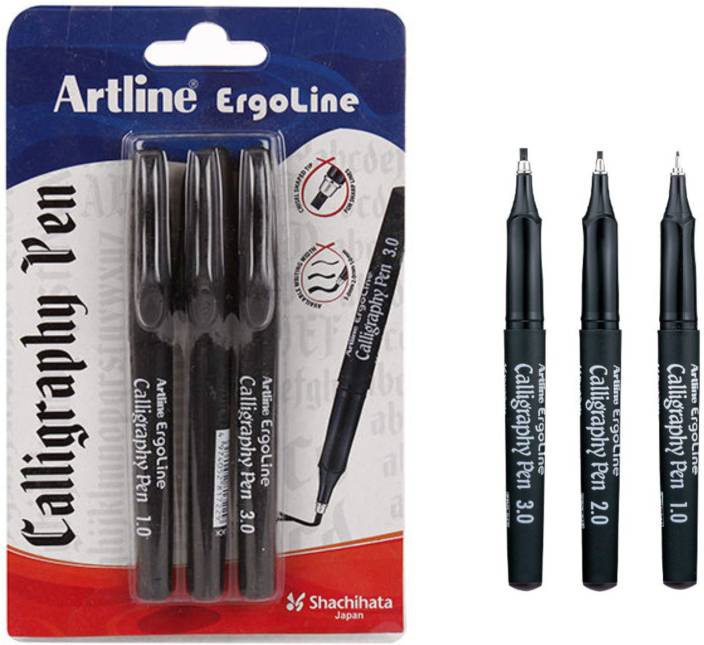 Artline Calligraphy Pen- Pack of 3 (Black)