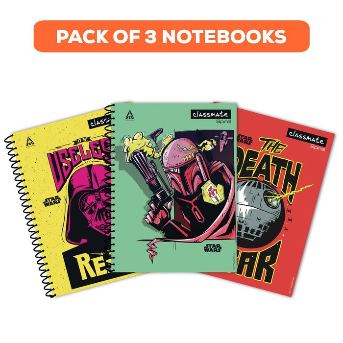 Classmate Exercise Book (spiral)- Star wars series (200 Pages) Pack of 3