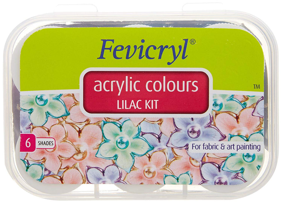 Fevicryl Acrylic colors, lilac Kit, 6 shades