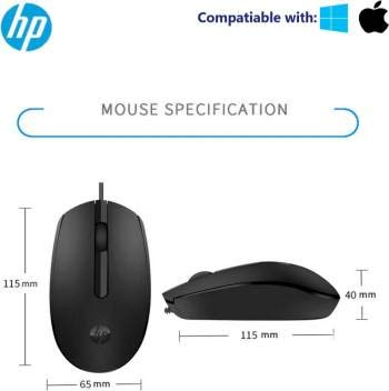HP M10 Wired Optical Mouse (USB 2.0, Black)