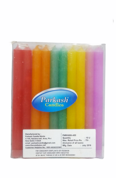 Standing Colorful Candles Set of 10 ( 5.5 inches)