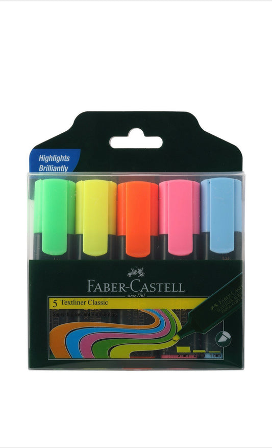 Faber-Castell Textliner Fluoroscent Highlighter ( Set Of 5 )