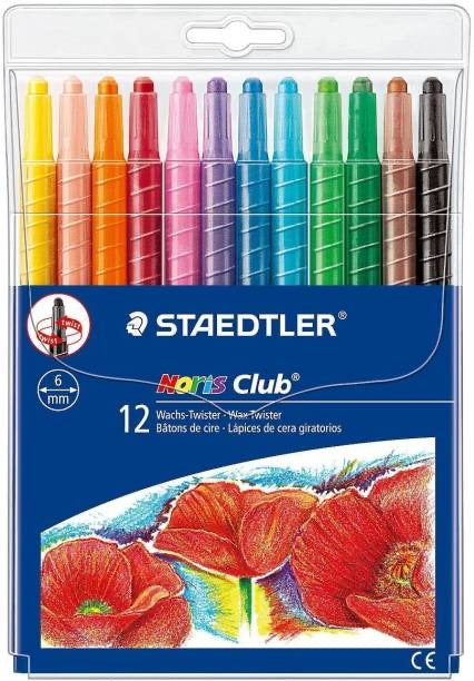 Staedtler 221 NWP12 Noris Club Twistable Wax Crayon Set - Pack of 12