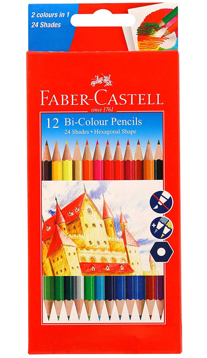 Faber-Castell Bi-Color Pencil Set - Pack of 12 (Assorted)