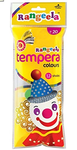 Rangeela Tempera Colours with free brush (12 shades)