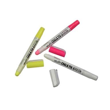 Mungyo Board & Glass Chalk Pen Marker Set Of 3 (White, Yellow, Pink)