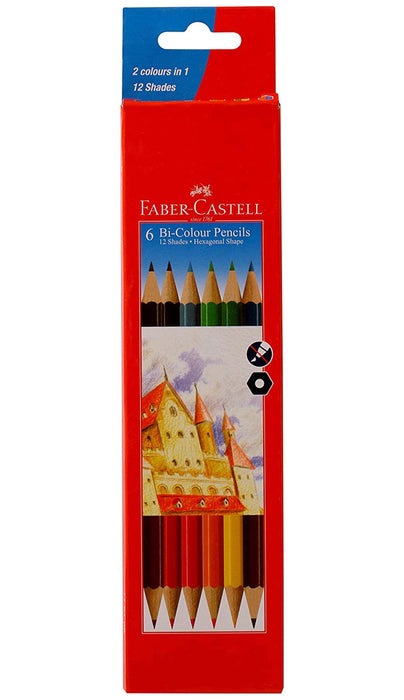 Faber-Castell Bi-Color Pencil Set - Pack of 6 (Assorted)