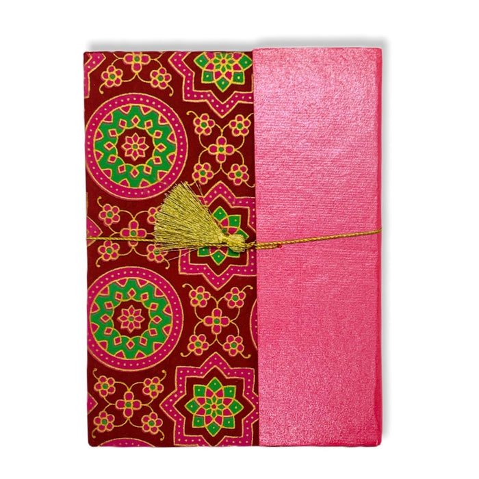 JAIPUR HAND MADE NOTE BOOK ( HALF CURTAIN MOROCCON RED )