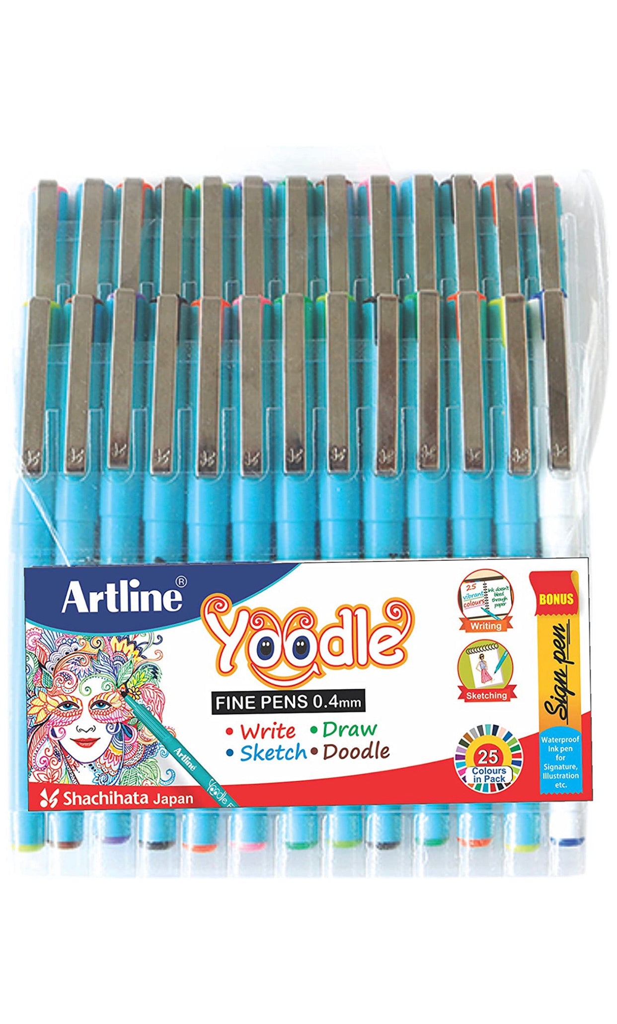 Artline Yoodle Fine Tip Pen Set of 25