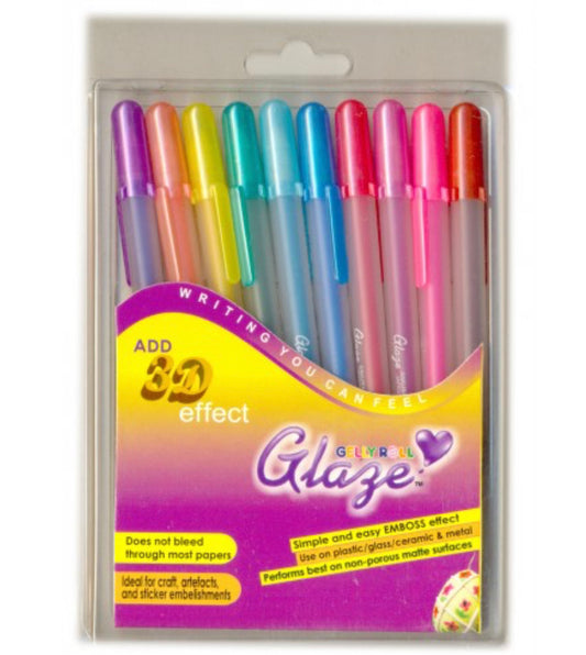 SAKURA GELLY ROLL GLAZE SET OF 10 PENS( XPGB-G)