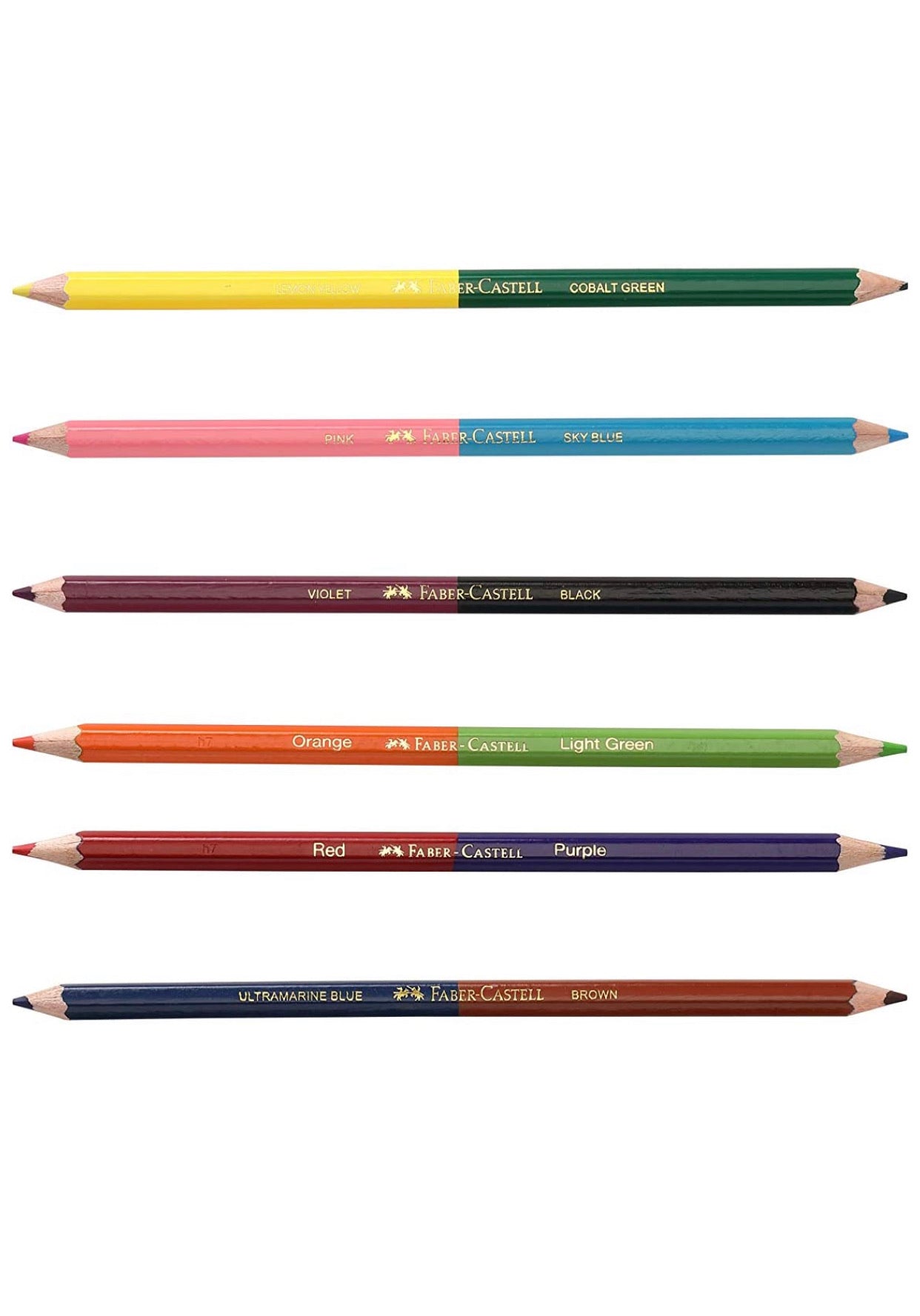 Faber-Castell Bi-Color Pencil Set - Pack of 6 (Assorted)