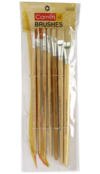 Camlin Brushes (Series 56 Flat brush)-Set of 7