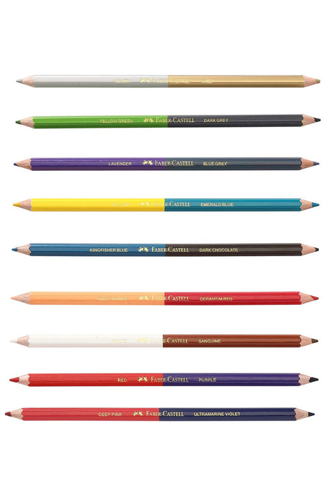Faber-Castell Bi-Colour Pencil, Pack of 18 (Assorted)