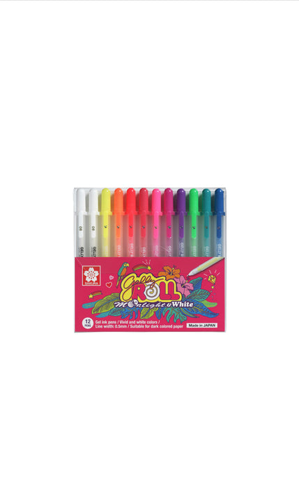 Sakura Gelly Roll Moonlight Pack of 12 Pens in Assorted colors (10 moonlight & 2 Whtie pens)