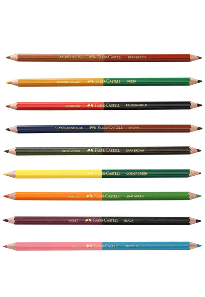 Faber-Castell Bi-Colour Pencil, Pack of 18 (Assorted)