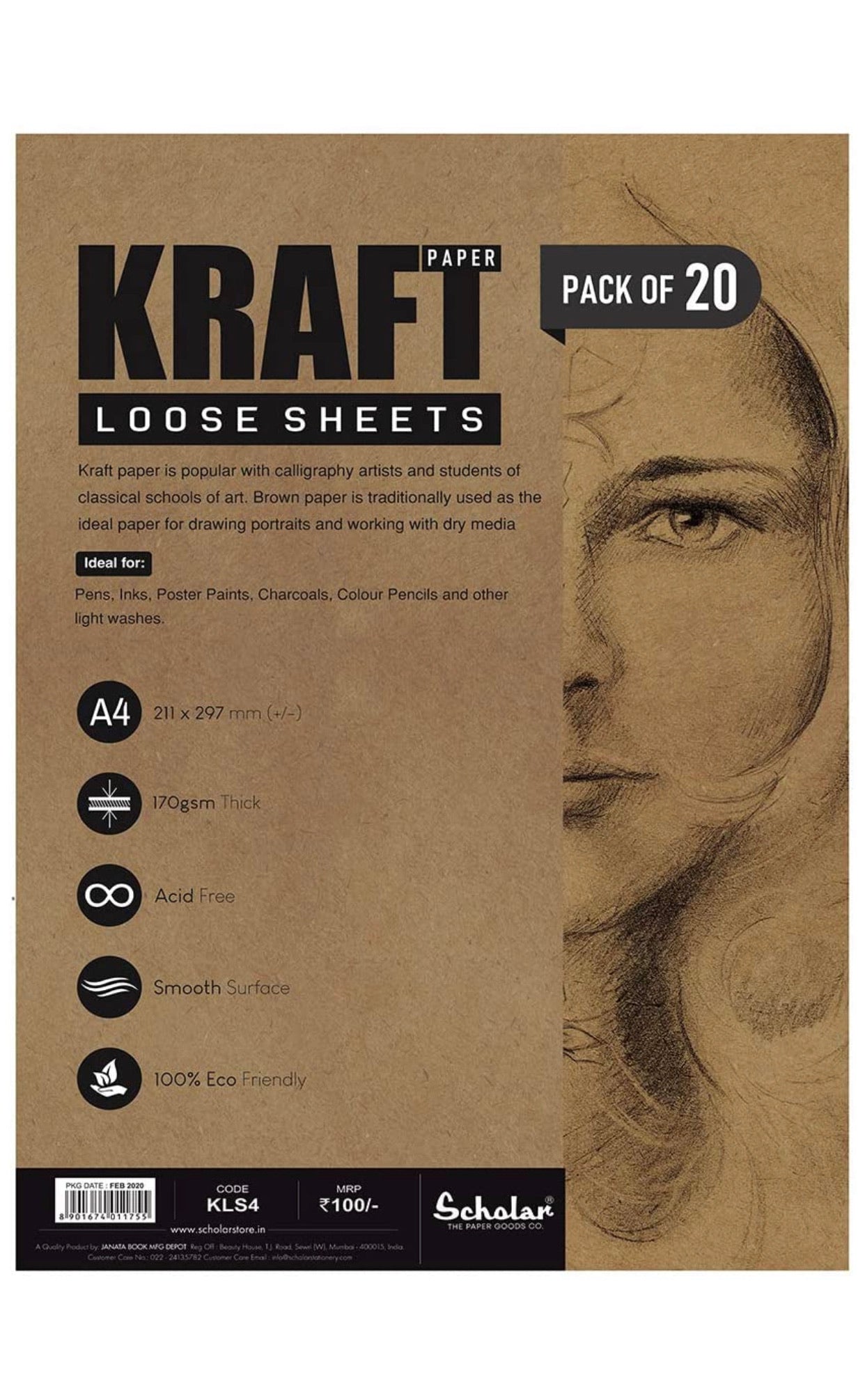 Scholar Kraft Loose Sheets ( 170gsm Toned Paper )