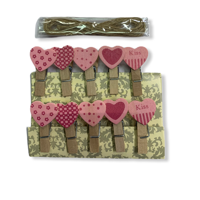 Wooden Clips ( Hearts )