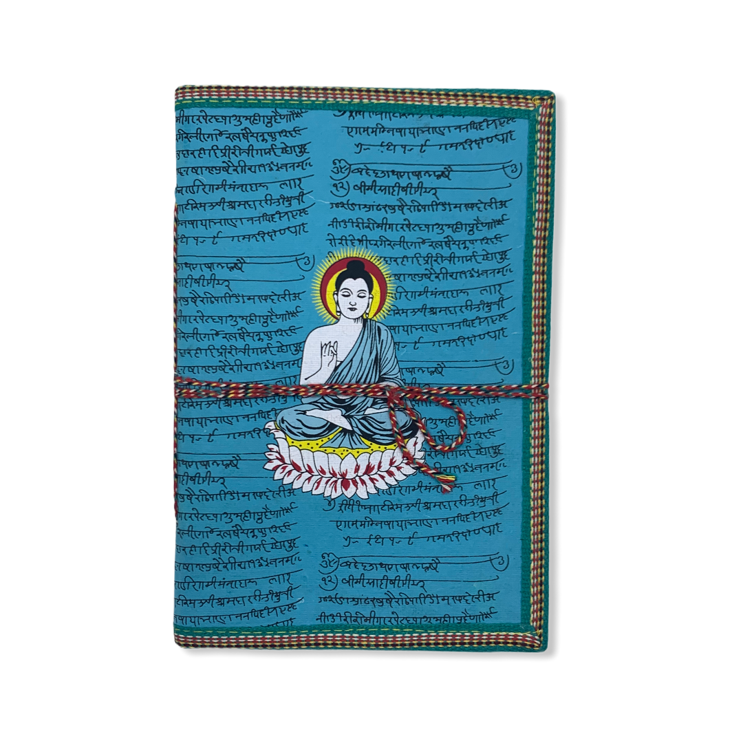 JAIPUR HAND MADE NOTE BOOK ( BUDDHA MOTIF PARROT GREEN)