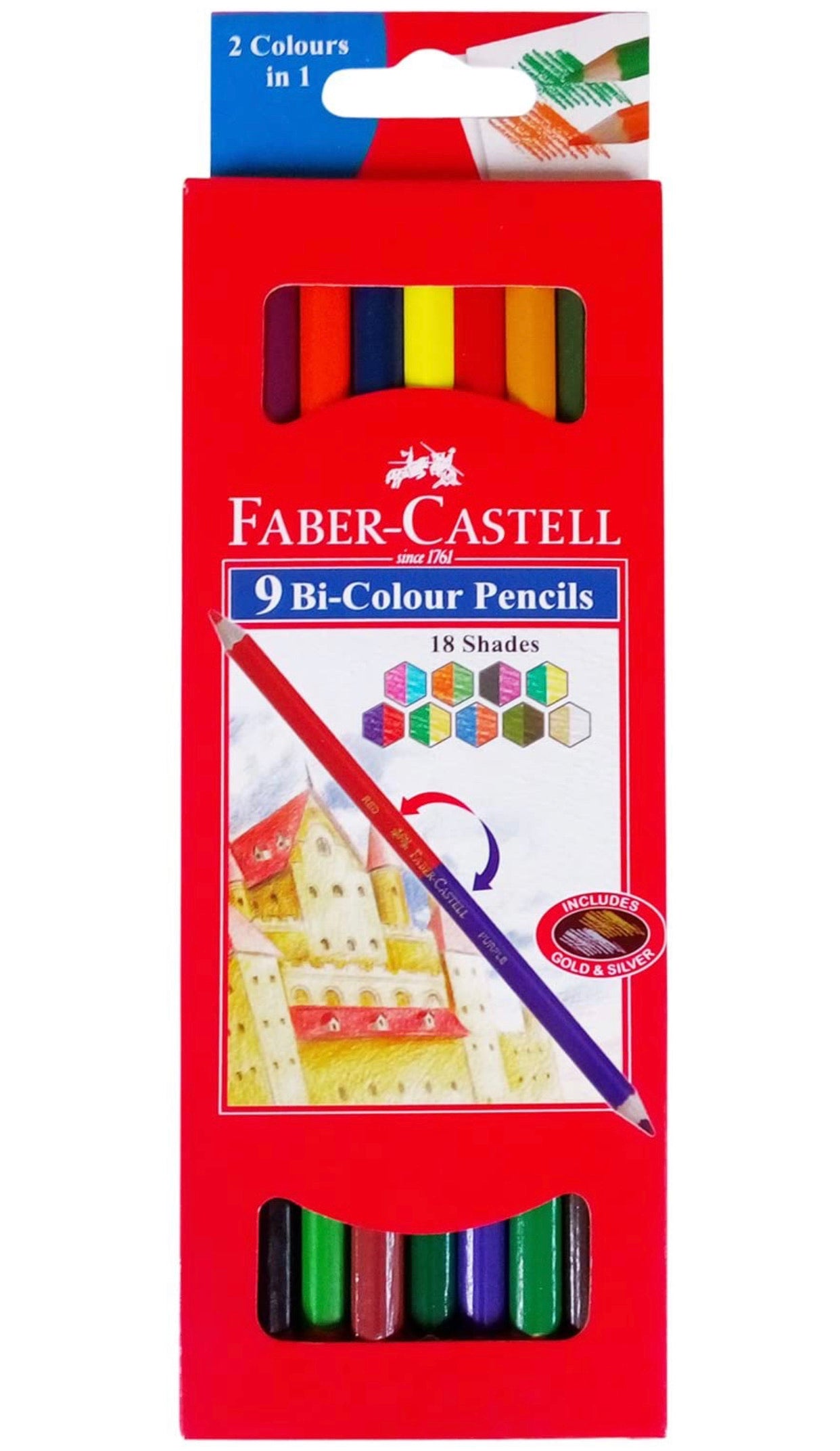 Faber Castell 9 Bi-Colour Pencils - 18 Shades