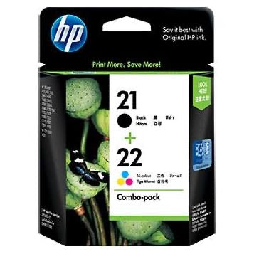 HP 21 BLACK & 22 COLOUR COMBO CARTRIDGE