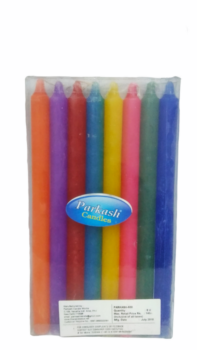 Standing Colorful Candles Set of 8 ( 9 inch )