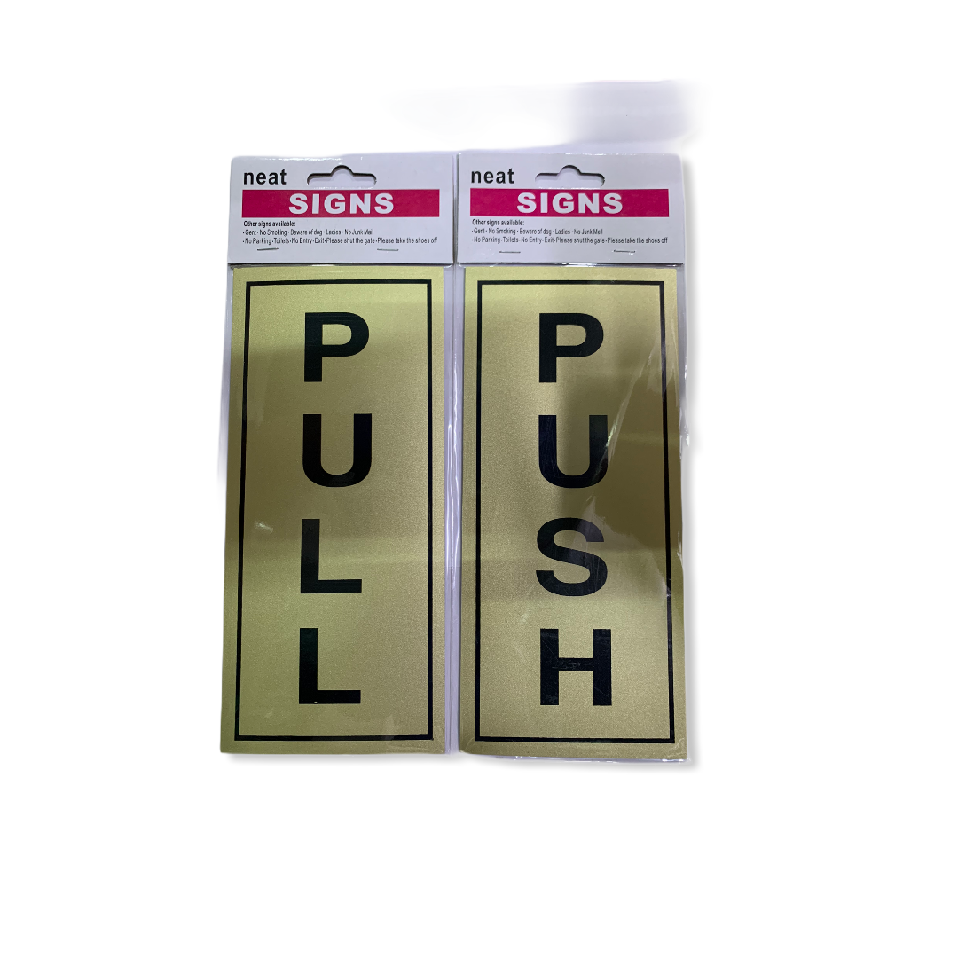 PULL PUSH DOOR STICKERS ( GOLD ) – Bansal Stationers