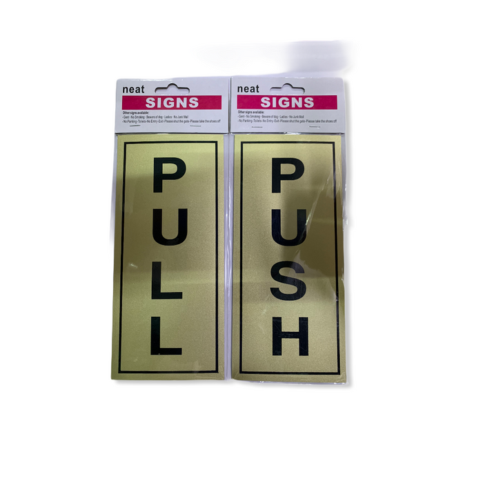 PULL PUSH DOOR STICKERS ( GOLD )