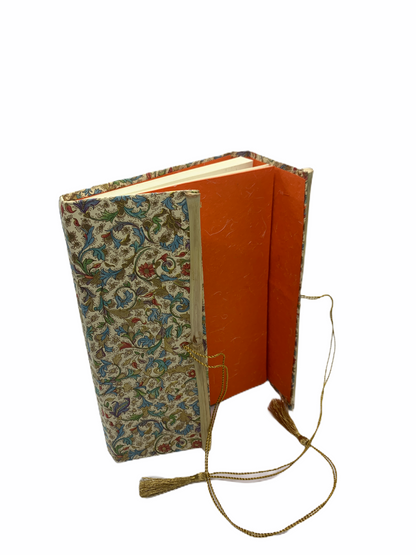 JAIPUR HAND MADE NOTE BOOK (BAMBOO GOLDEN BLUE GREEN LEAFS )