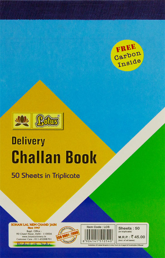 Lotus Delivery Challan book