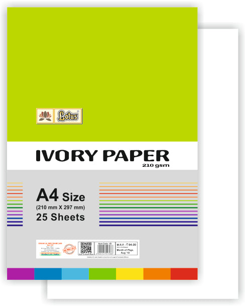 Lotus Ivory Paper (210 gsm) 25 sheets