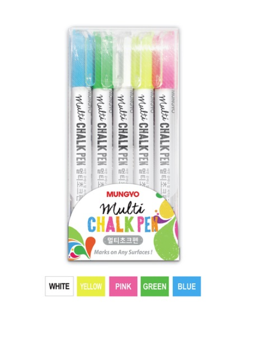 Mungyo Multi chalk pen ( Set of 5 colours)