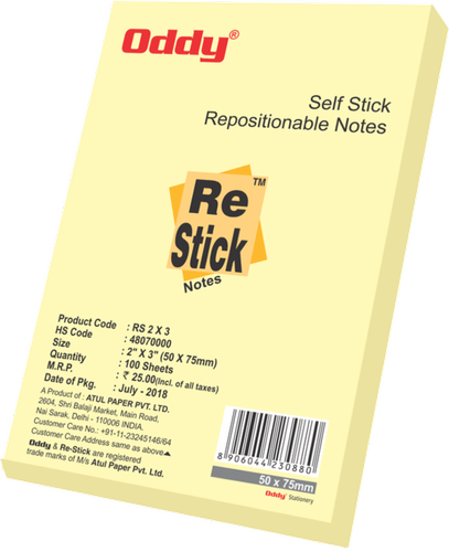 Oddy Re-Stick Notes ( Repositionable Notes )