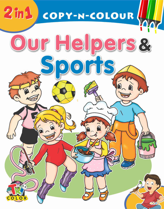 Tricolor 2 in 1 Our Helpers & Sports Color Book for Kids (Pack of 2)