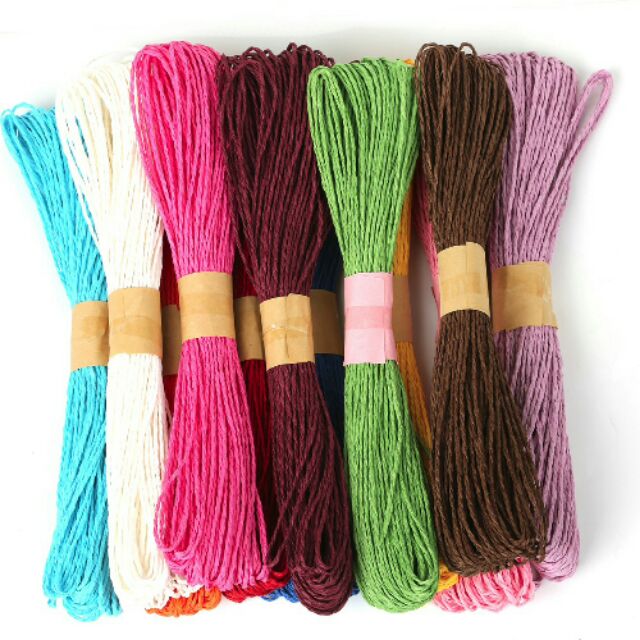 Twisted Paper Rope Threads (Assorted Colors)- Set of 12 Pieces