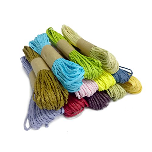 Thread Twine Cord Twisted Jute Rope Threads (Assorted Colors)- Set of 12 Pieces