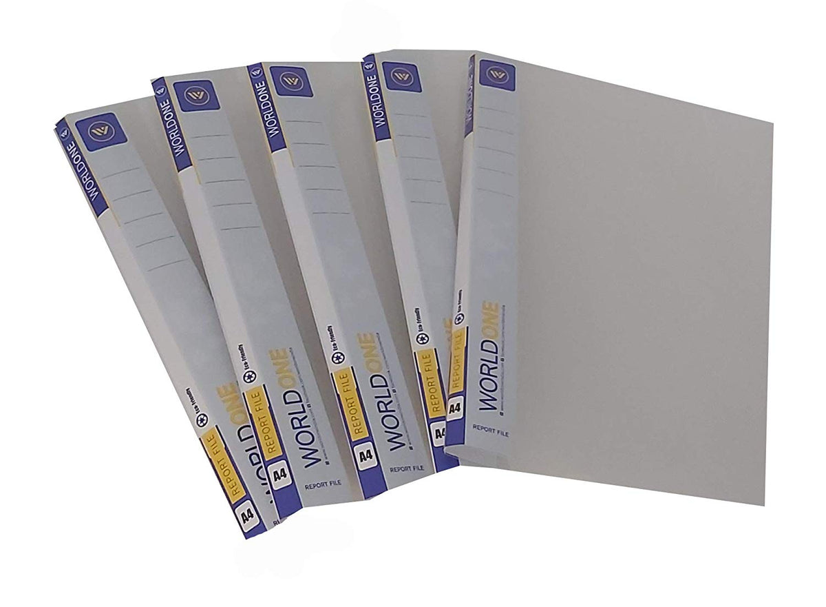 File Rib Folder World One World one report file- A4 size (Pack of 5) – Bansal Stationers