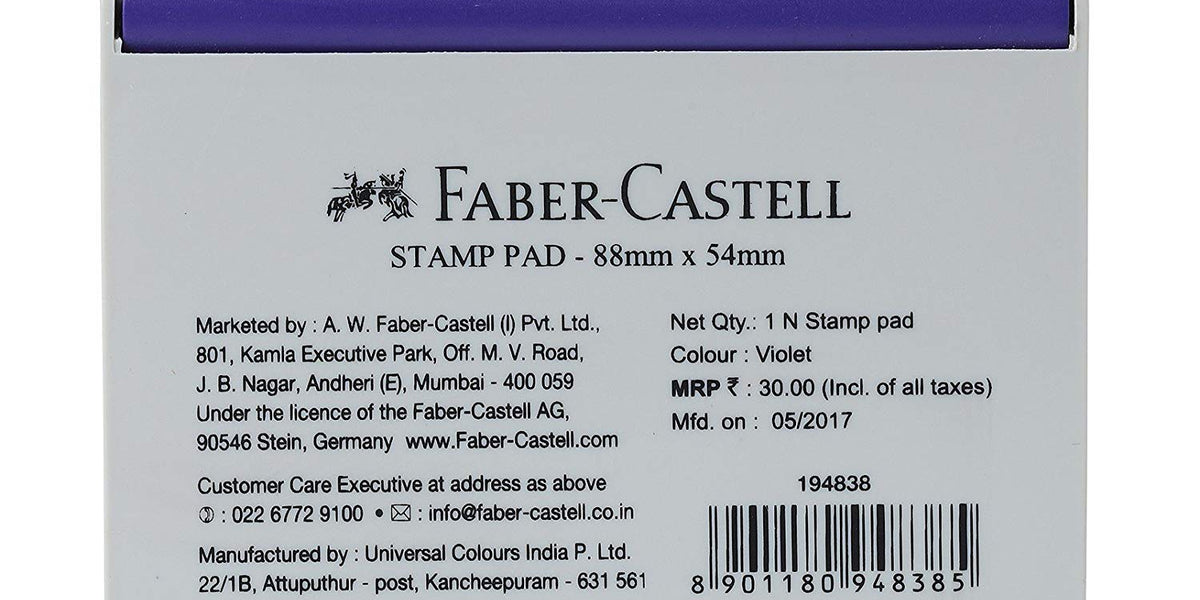 Faber-Castell Stamp Pad Ink Pad for fingerprints and stamping (88mm*54mm)