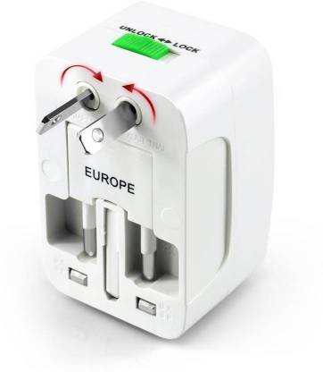 International Adaptor 3 Pins Socket Adaptor  (White)