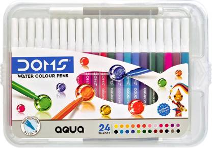 DOMS Aqua Watercolor Soft Tip Nib Sketch Pens  (Set of 1, Multicolor)