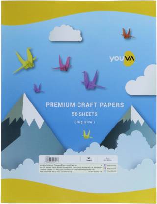 Youva NAVNEET  22x28 cm Craft paper Origami Paper  (Set of 50, Multicolor)